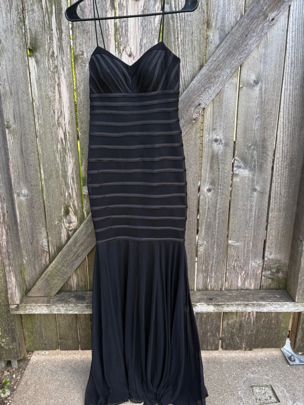 EUC Betsy & Adam Black Sweetheart Mermaid Maxi Dress Size 0